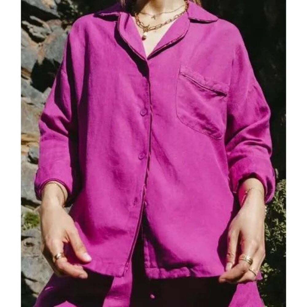 ✨Bohme Jasmine Magenta Linen Pink Sz Large Blouse✨